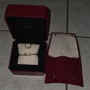 Cartier Gold Ring with Red Box and Pouch